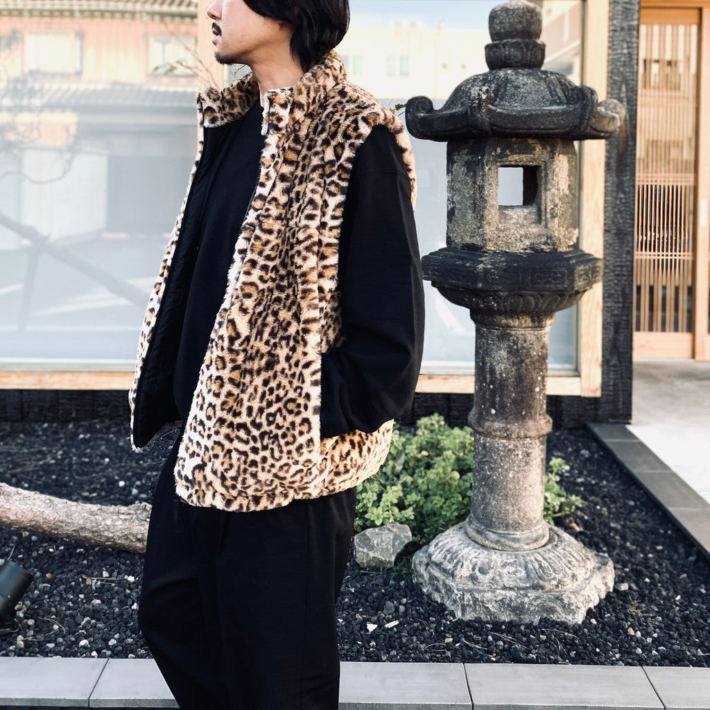 WILD THINGS | LEOPARD FUR HAPPY VEST ( TYPE-1 ) #BEIGE [26FW-WMO-WT05]