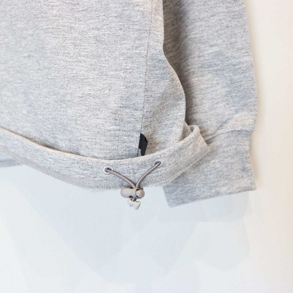TECH DRAWSTRING TEE L/S #HEATHER GRAY [BE-31025W]