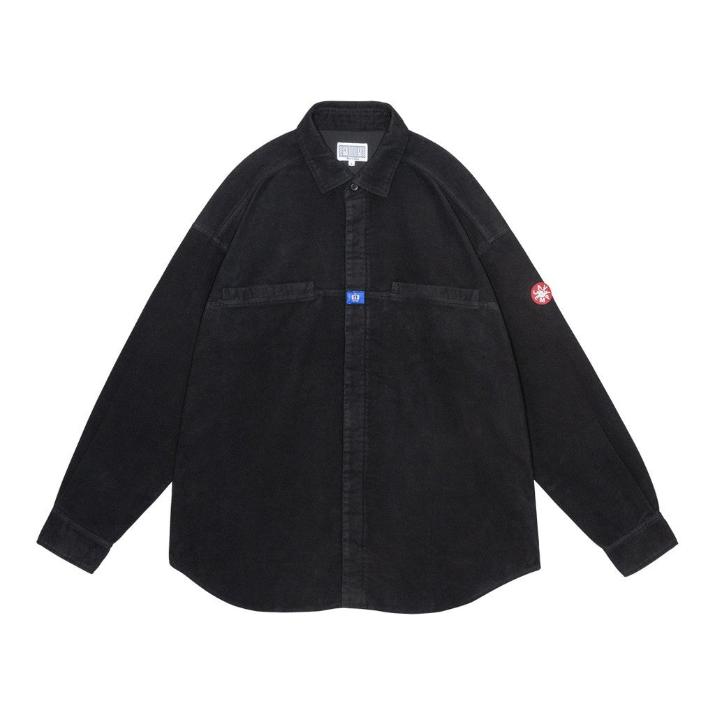 BRUSHED COTTON DESIGN BIG SHIRT #BLACK [CES29SH01]