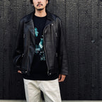 DOUBLE RIDERS LEATHER JACKET ( TYPE-2 ) #BLACK [25FW-WMO-BL03]