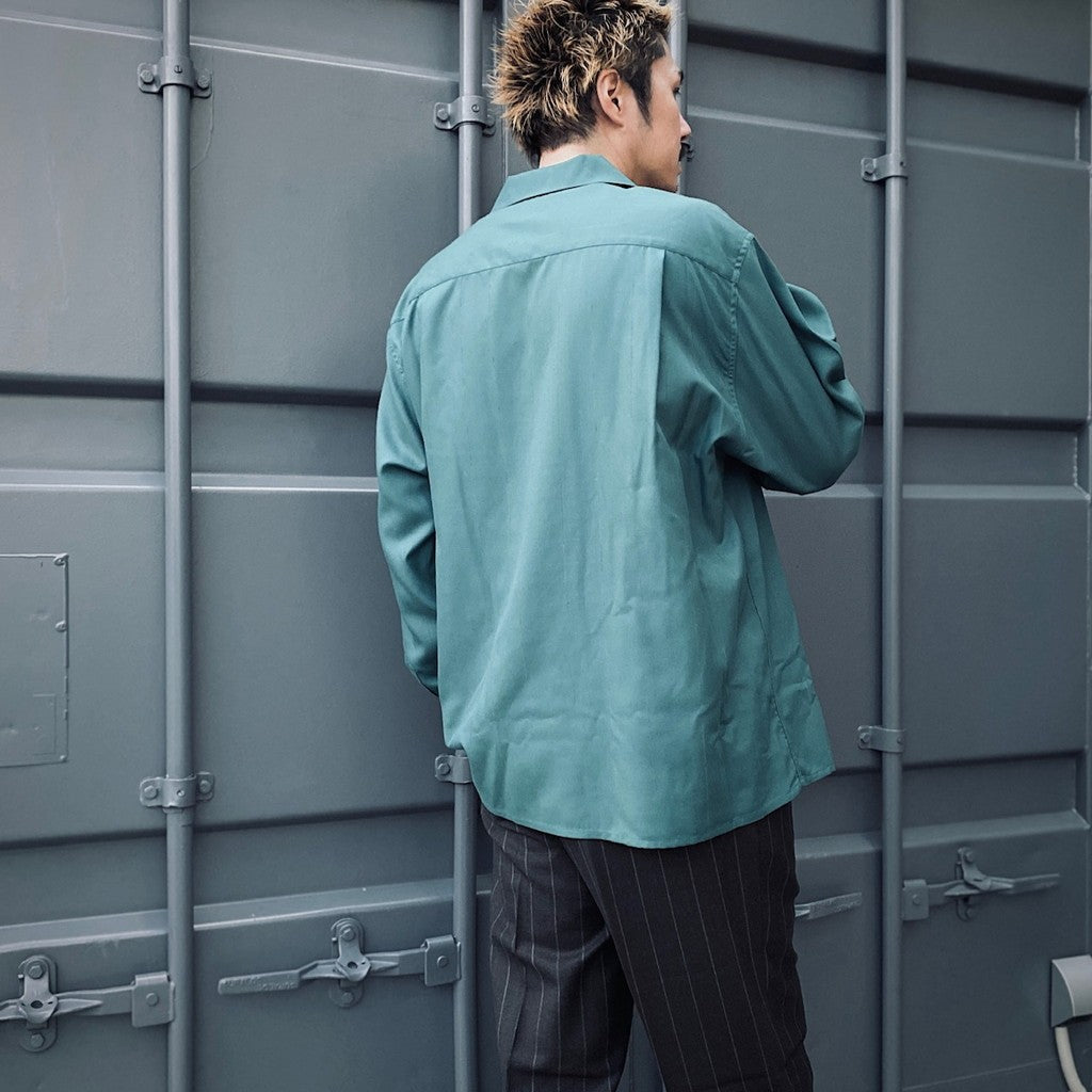 KASURI OPEN COLLAR SHIRT L/S #GREEN [25SSE-WMS-OC03]