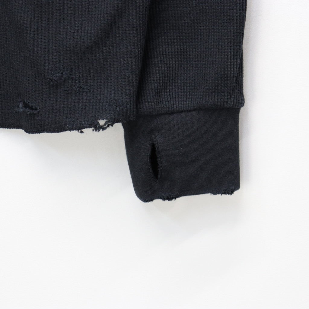 Combat Long Thermal With Damaged (CLASSIC WAFFLE KNIT) #BLACK [M-P2-TP6]