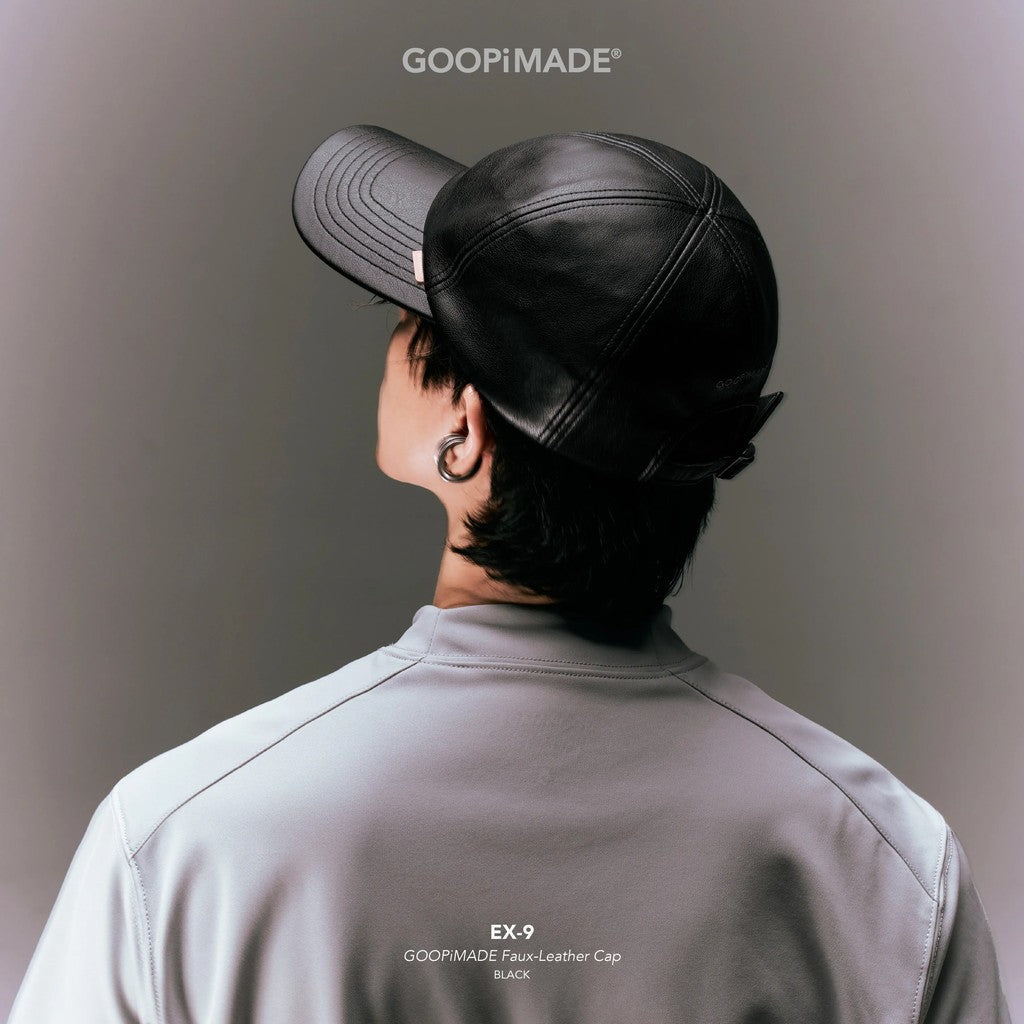 EX-9 GOOPiMADE Faux-Leather Cap #Black [GOOPI-26SS-JUL-04]
