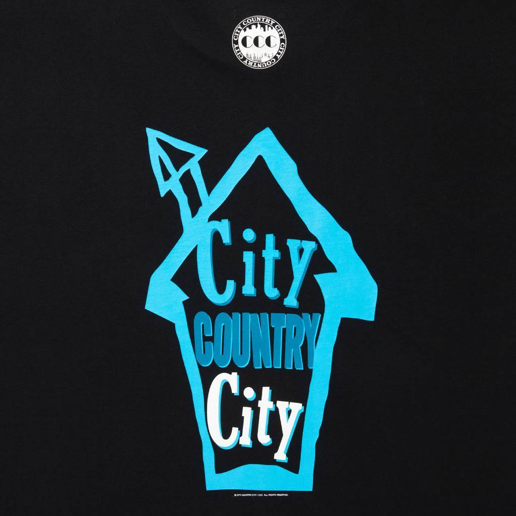 COTTON T-SHIRT_CITY HOUE #BLACK [CCC-261T007]