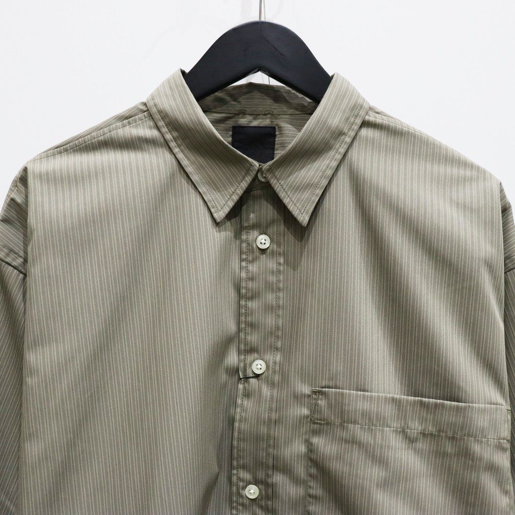 TECH REGULAR STRIPE SHIRT L/S #WOLF GRAY [BE-81025]