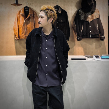 SUEDE LEATHER 50'S JACKET ( TYPE-1 ) #BLACK [25SSE-WMO-BL03]