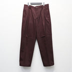 雙褶斜紋棉布褲（1 型）#酒紅色 [25FW-WMP-PT01]