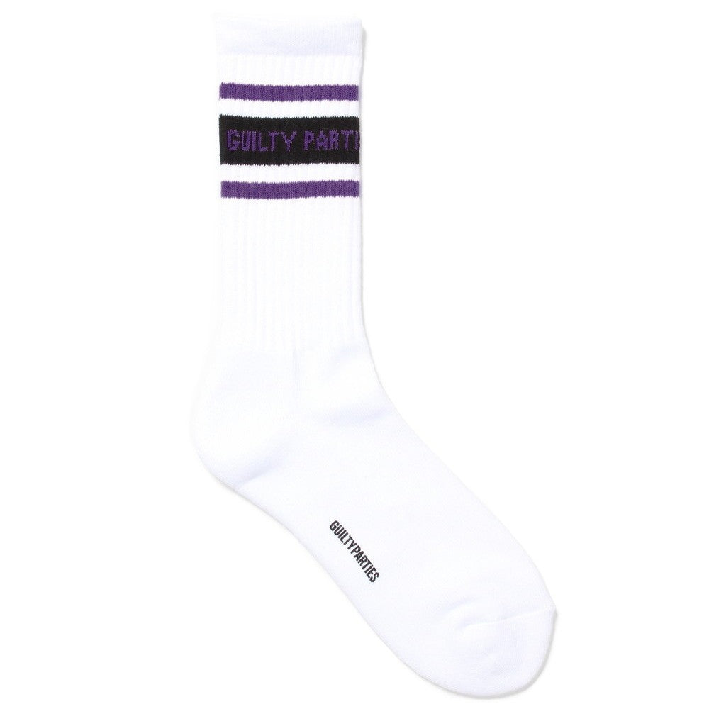 SKATER SOCKS ( TYPE-2 ) #WHITE-PURPLE [24FW-WMA-SO02]