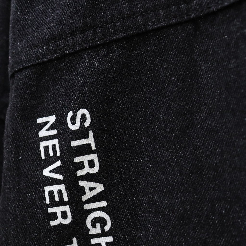 LABEL LOGO 牛仔夾克 #黑色 [FW24-JK07]