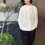 HEALTHKNIT | HENRY NECK LONG SLEEVE T-SHIRT #WHITE [26FW-WMT-HK01]