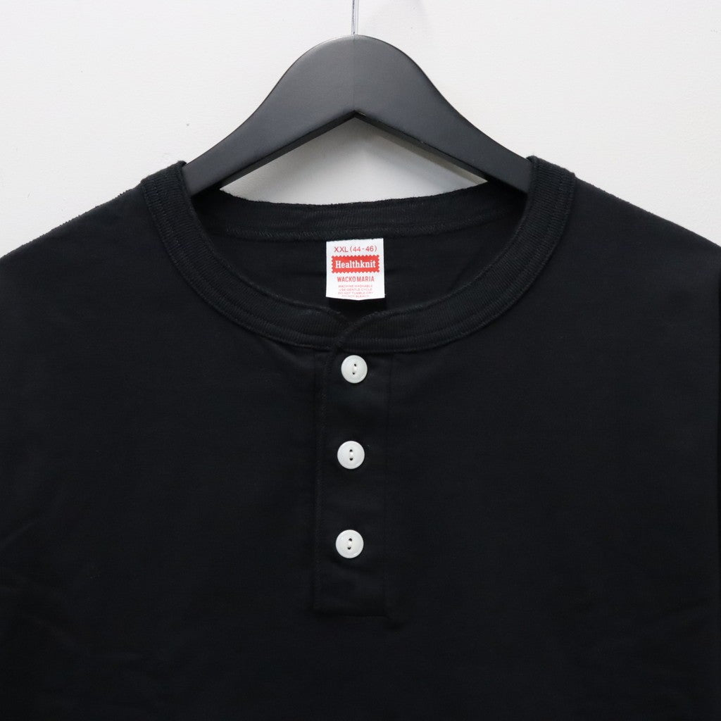 HEALTHKNIT | HENRY NECK LONG SLEEVE T-SHIRT #BLACK [26FW-WMT-HK01]