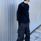 MILITARY CREW NECK KNIT #BLACK [TAION-KN100PML-1]
