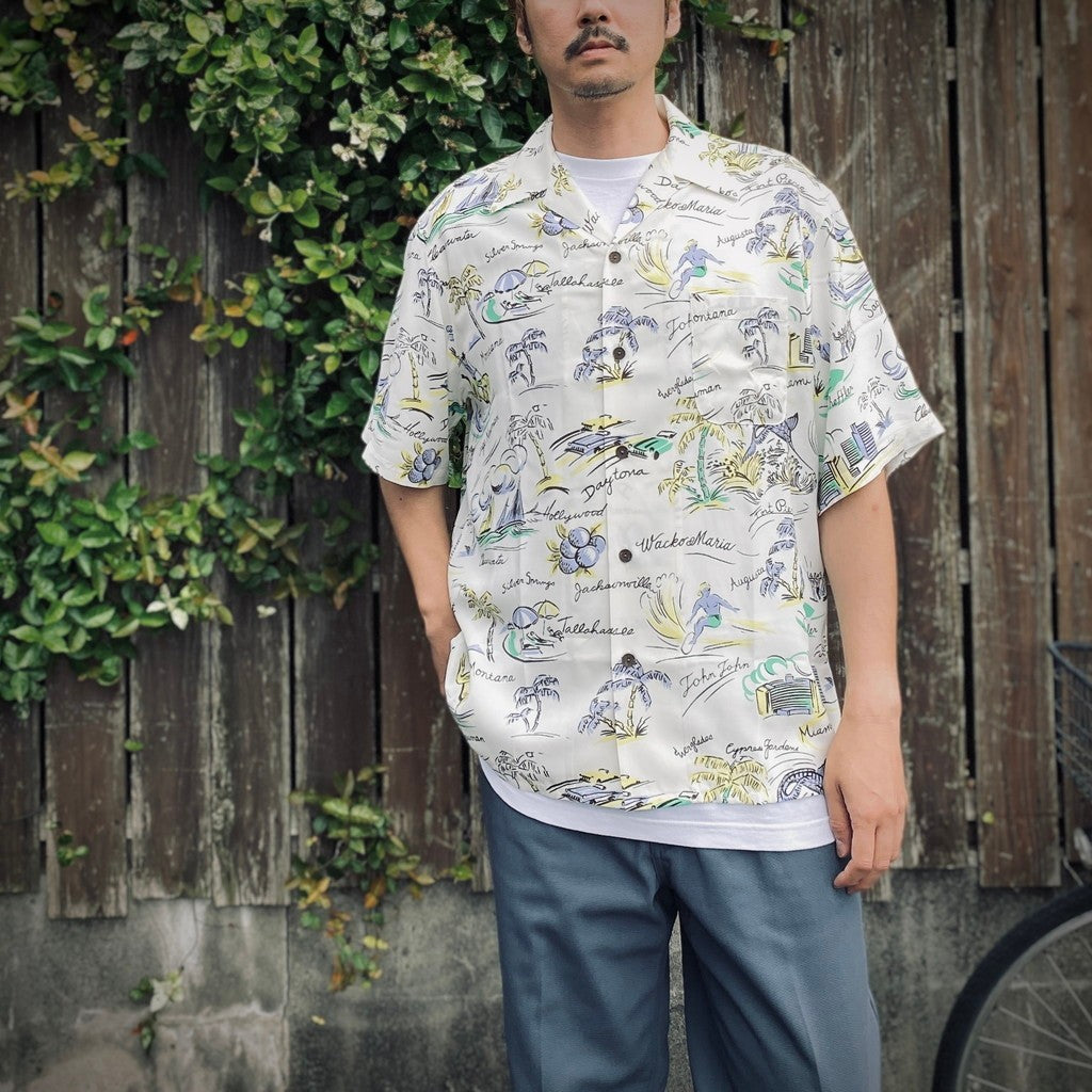 HAWAIIAN SHIRT S/S ( TYPE-2 ) #WHITE [25SS-WMS-HI02]