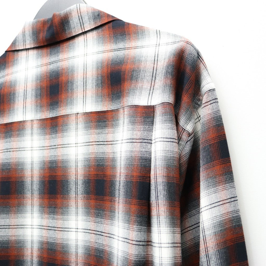 OMBRE CHECK OPEN COLLAR SHIRT L/S ( TYPE-1 ) #BROWN [26SS-WMS-OC11]