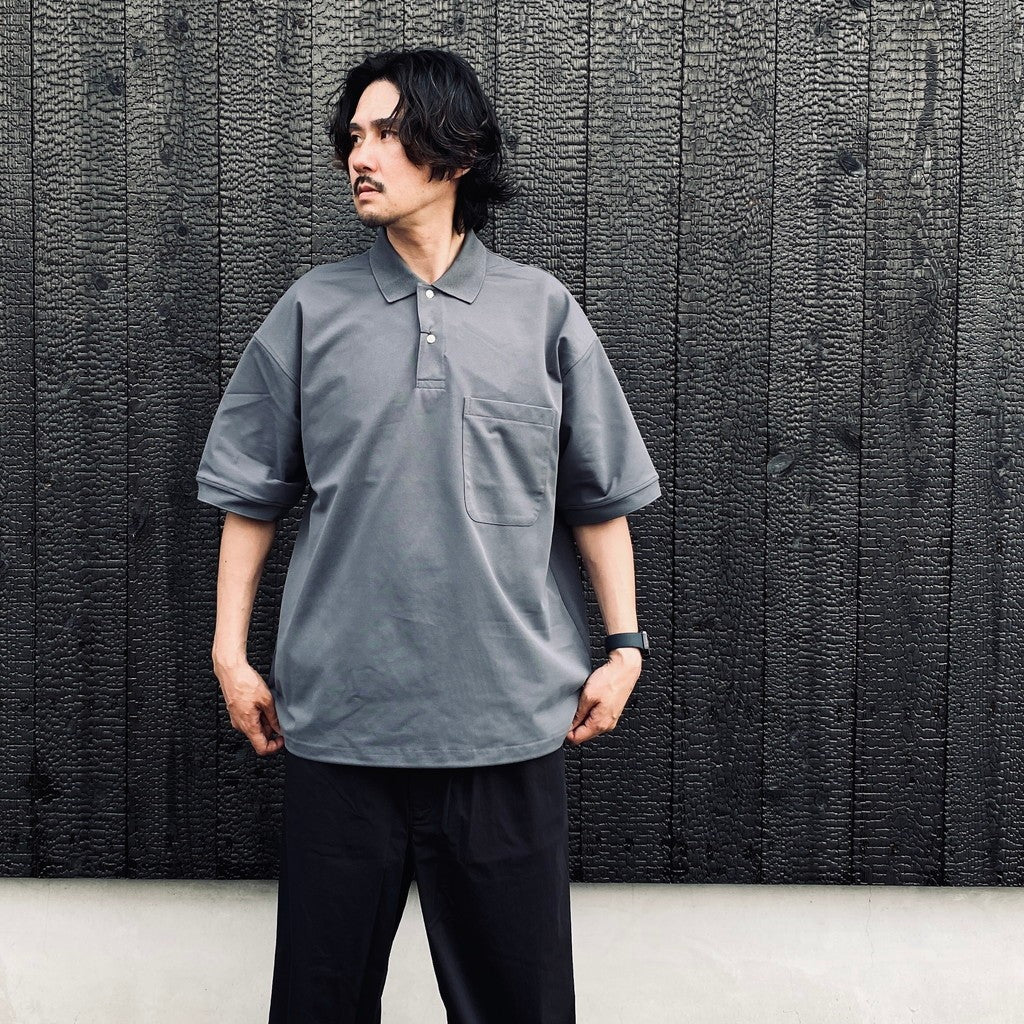 TECH POLO SHIRT S/S #CHARCOAL [BE-37026]