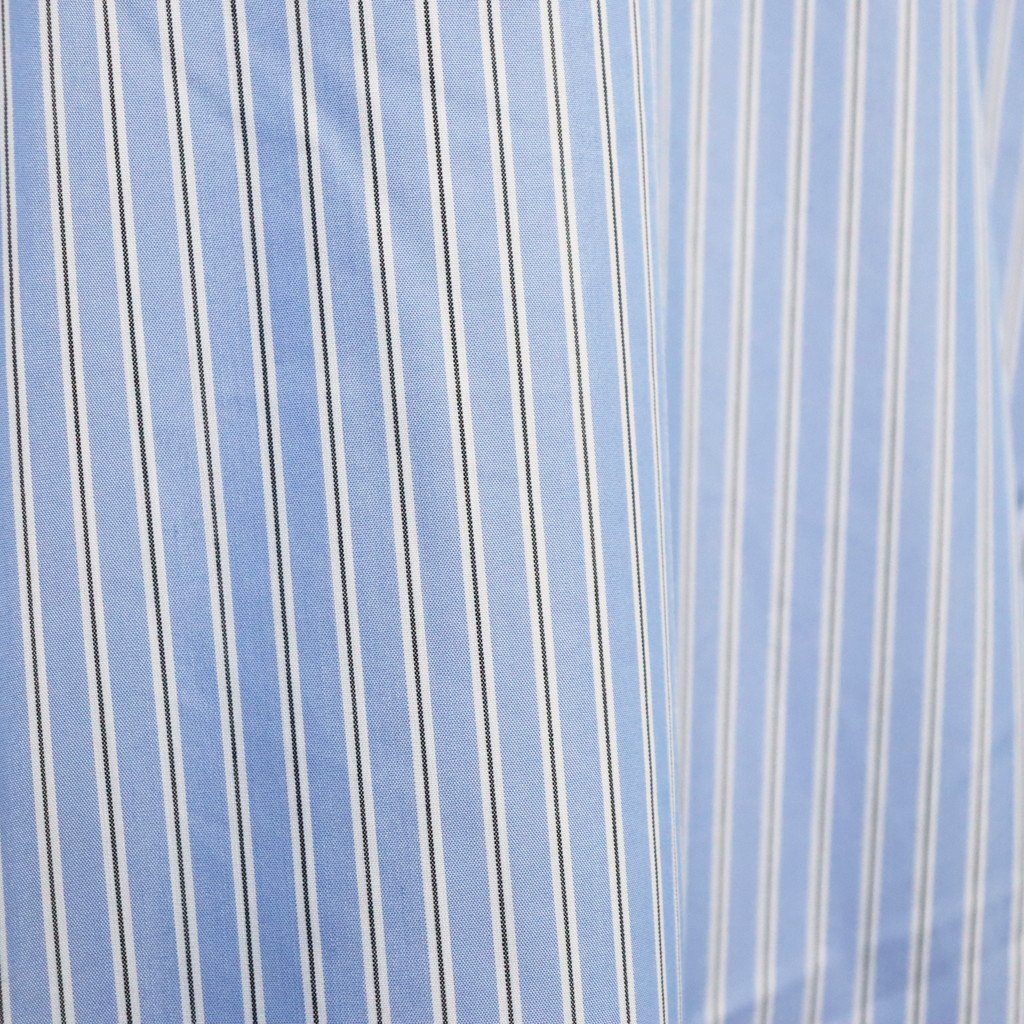 TECH REGULAR COLLAR SHIRT L/S STRIPE #SAX [BE-83026W]