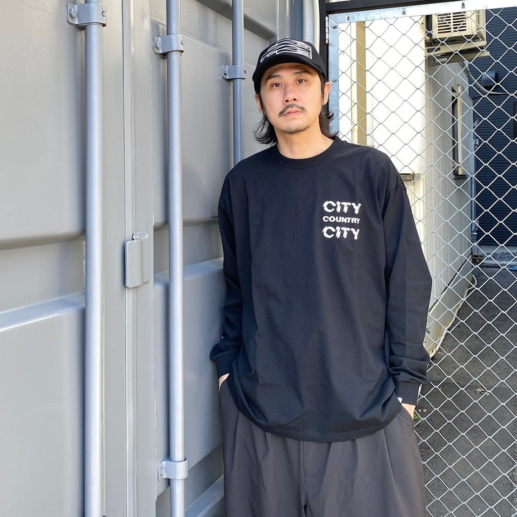 Cotton L/s T-shirt_City Country City #BLACK [CCC-241T004]