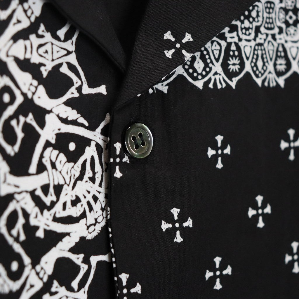 Tadanori Yokoo | Skull BANDANA S/S SHIRTS #BLACK [BV-SH2540110]
