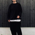 VELOUR L/S CREW #Black [FW26-SW03]