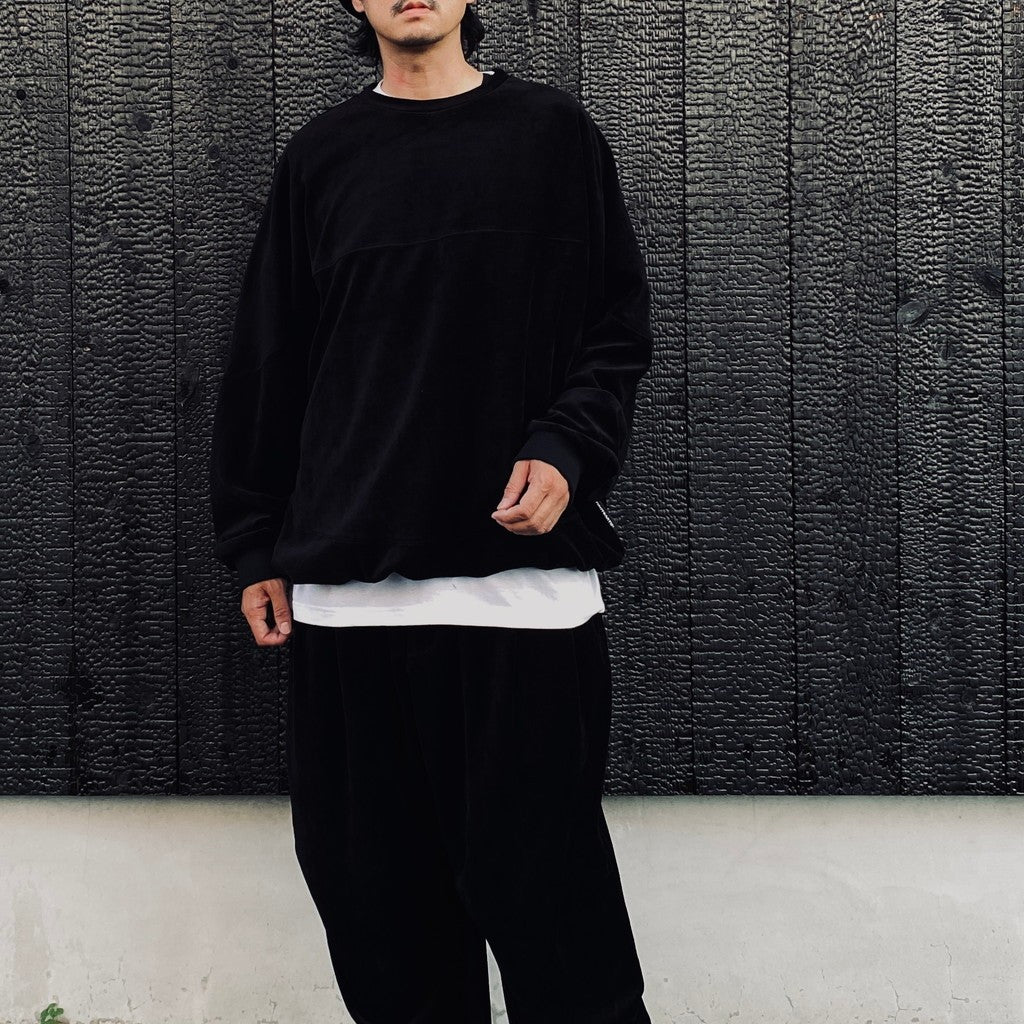 VELOUR L/S CREW #Black [FW26-SW03]