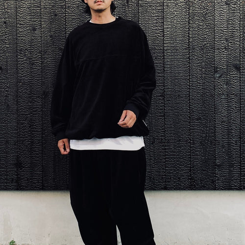 VELOUR L/S CREW #Black [FW26-SW03]