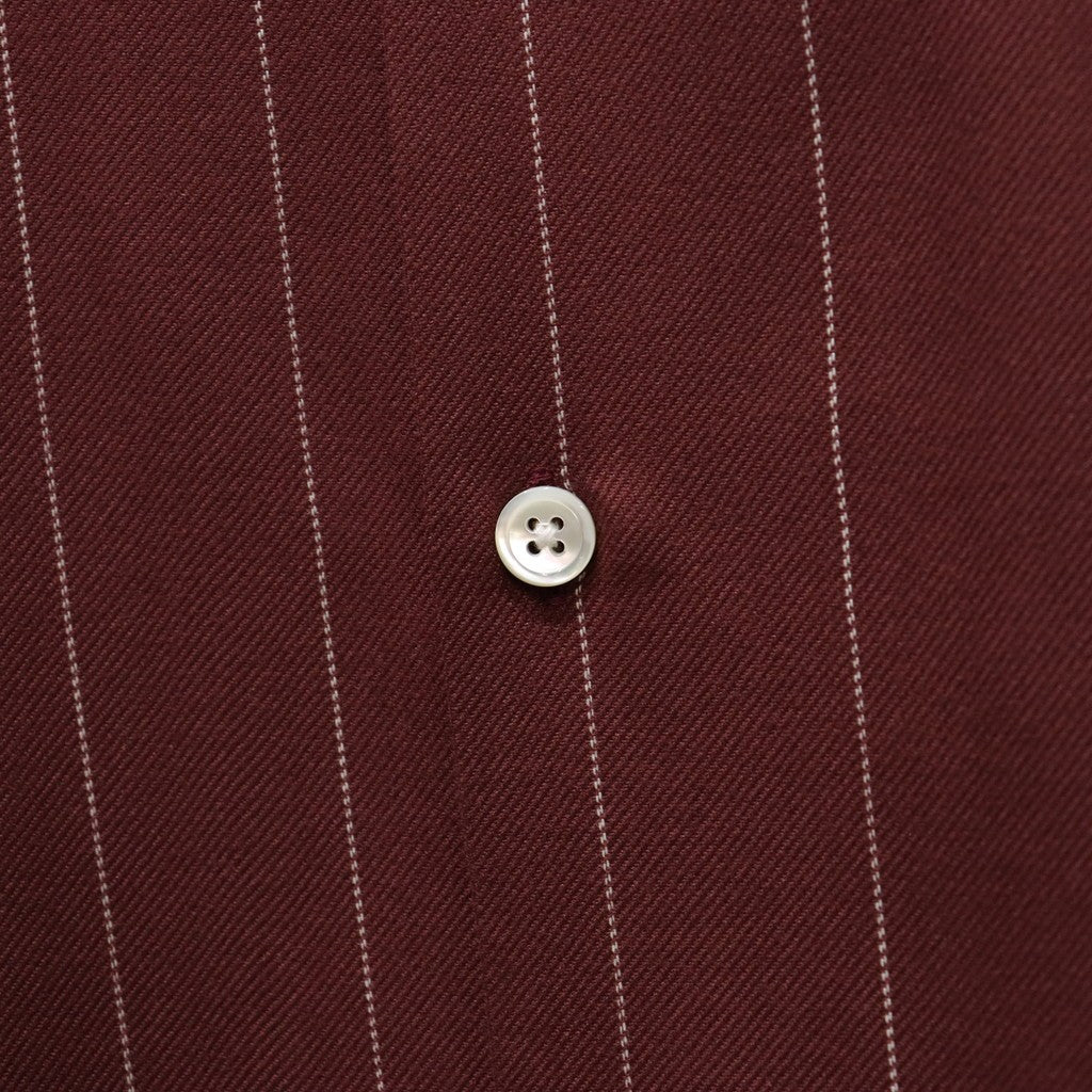 STRIPED OPEN COLLAR SHIRT L/S ( TYPE-2 ) #BURGUNDY [24FW-WMS-OC06]