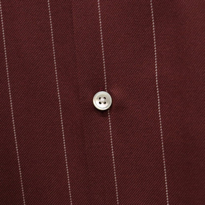 STRIPED OPEN COLLAR SHIRT L/S (TYPE-2) #BURGUNDY [24FW-WMS-OC06]