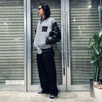 LEATHER VARSITY JACKET -B- (TYPE-2) #GRAY [24FW-WMO-BL16]