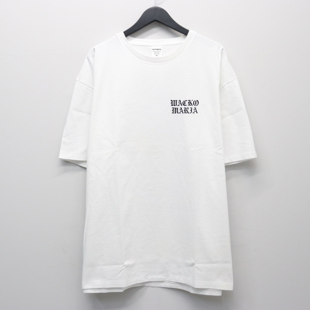 WASHED HEAVY WEIGHT CREW NECK T-SHIRT ( TYPE-1 ) #WHITE/BLACK