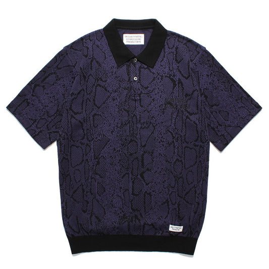 蟒蛇紋針織 POLO 衫 #紫色 [24SS-WMK-KN11]