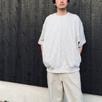 TECH SWEAT CREW S/S #HEATHER GRAY [BE-51026]