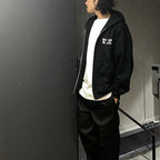 HEAVY WEIGHT FULL ZIP HOODED SWEAT SHIRT ( TYPE-2 ) #BLACK [24FW-WMC-SS02]