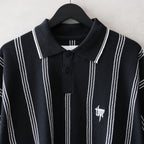 STRIPE KNIT POLO #BLACK [SS24-KN03]