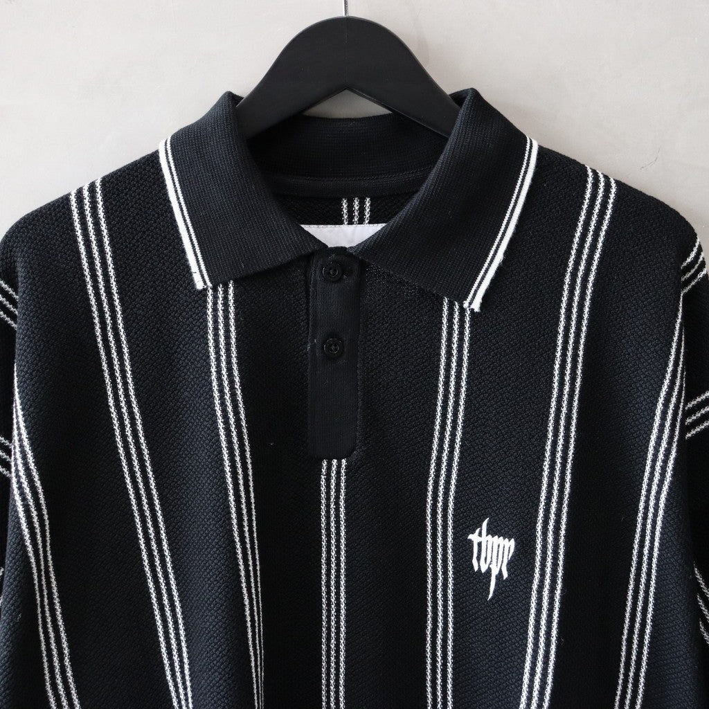STRIPE KNIT POLO #BLACK [SS24-KN03]