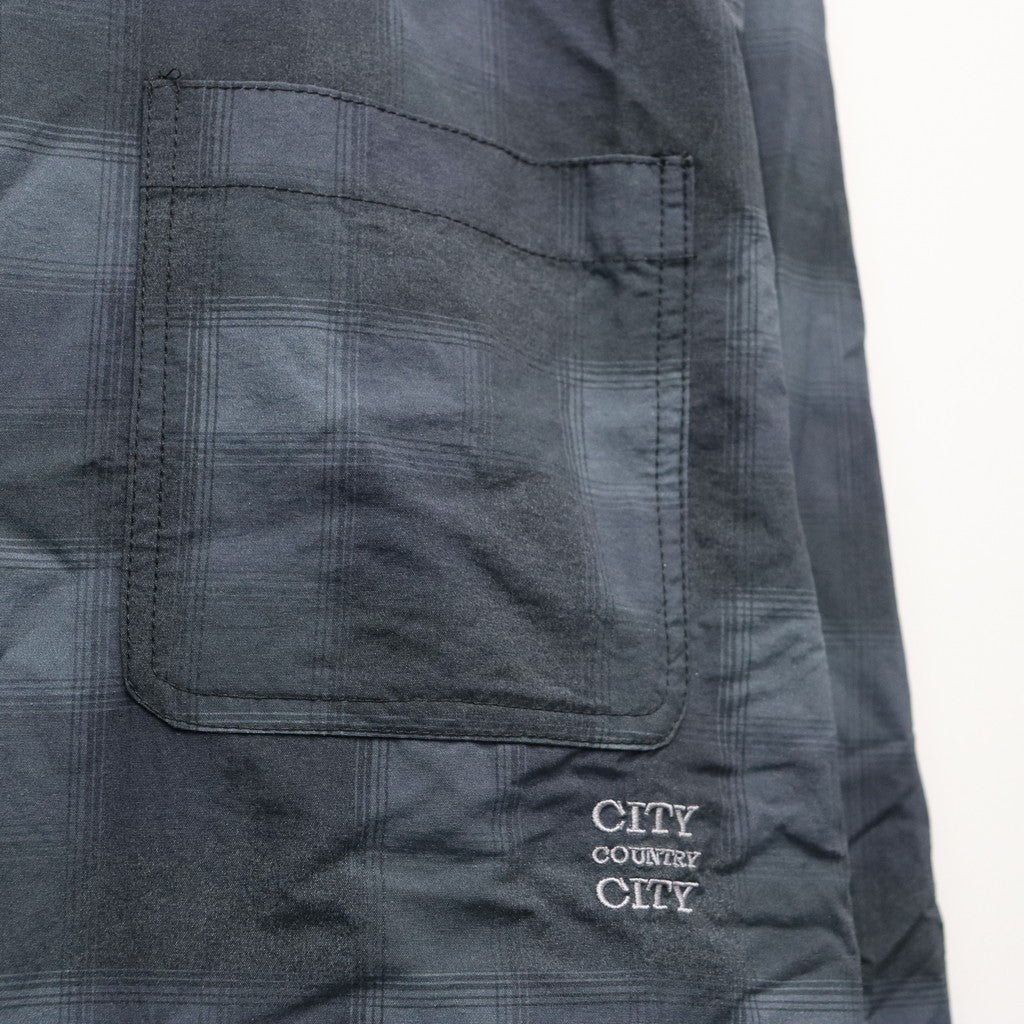 TASLAN NYLON CHECK SHIRT #BLACK [CCC-261W003]