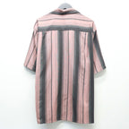 OMBRE STRIPED OPEN COLLAR SHIRT S/S #PINK [26SS-WMS-OC12]