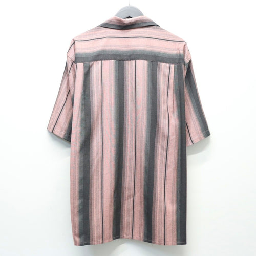 OMBRE STRIPED OPEN COLLAR SHIRT S/S #PINK [26SS-WMS-OC12]