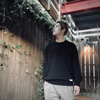 棉質針織圓領毛衣（2 型）#黑色 [25SSE-WMK-KN02]