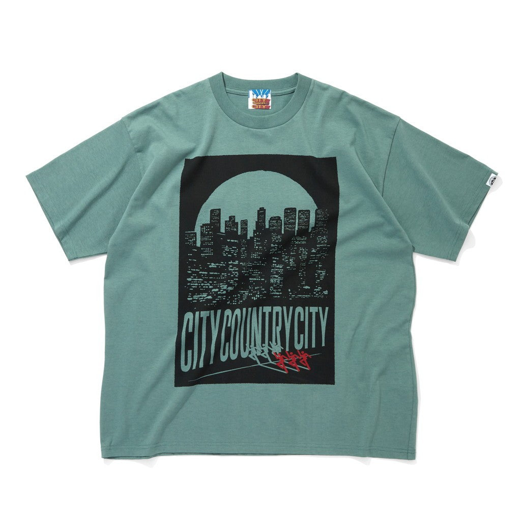 COTTON T-SHIRT_CITY LIGHTS #GREEN [CCC-261T003]