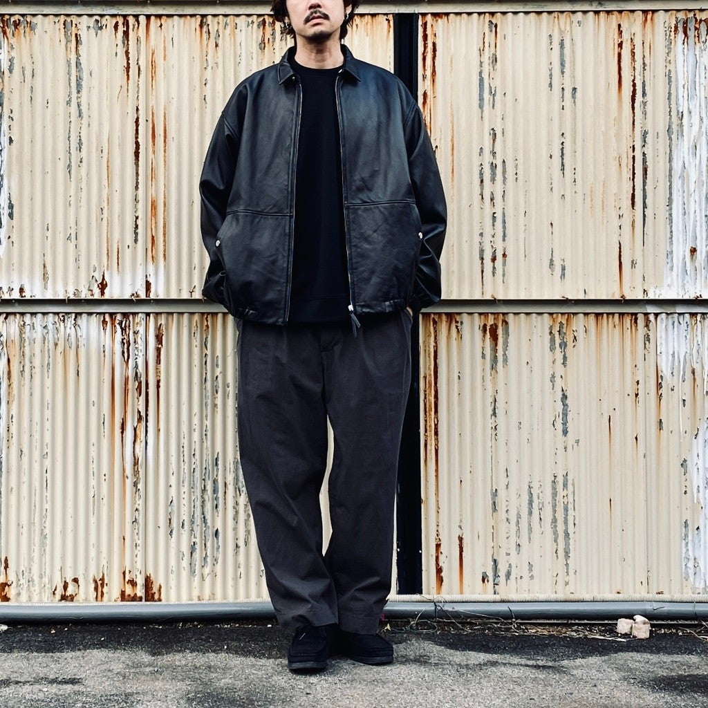 2TUCK WIDE CUT&SEW PANTS #GRAY [AY-1027]