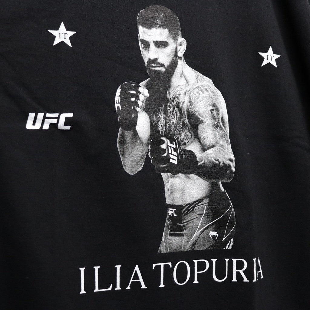 UFC | WASHED HEAVY WEIGHT CREW NECK T-SHIRT ( TYPE-5 ) #BLACK [UFC