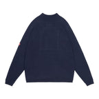 HALF BUTTON UP KNIT #NAVY [CES30KN05]