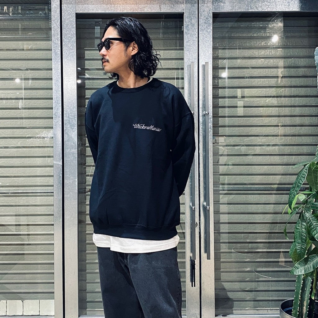 CREW NECK SWEAT SHIRT (TYPE-1) #BLACK [24FW-WMC-SS12]