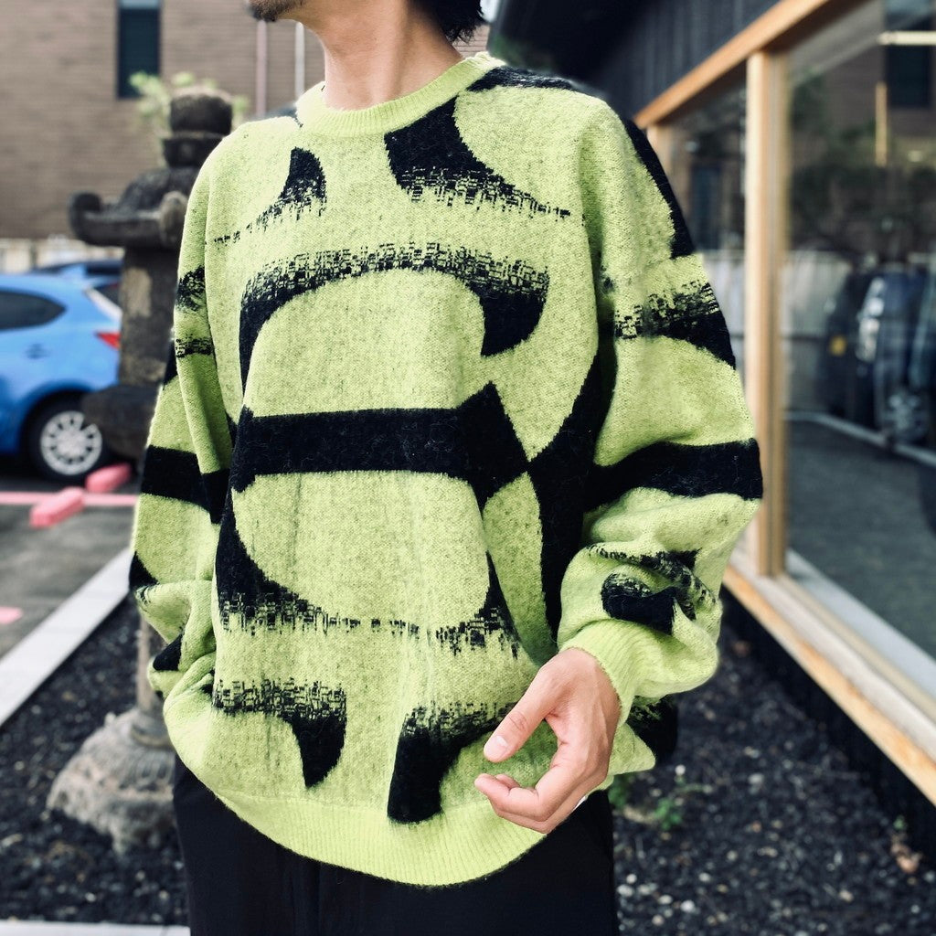 PATTERN MOHAIR KNIT #Green [26FW_KN01]