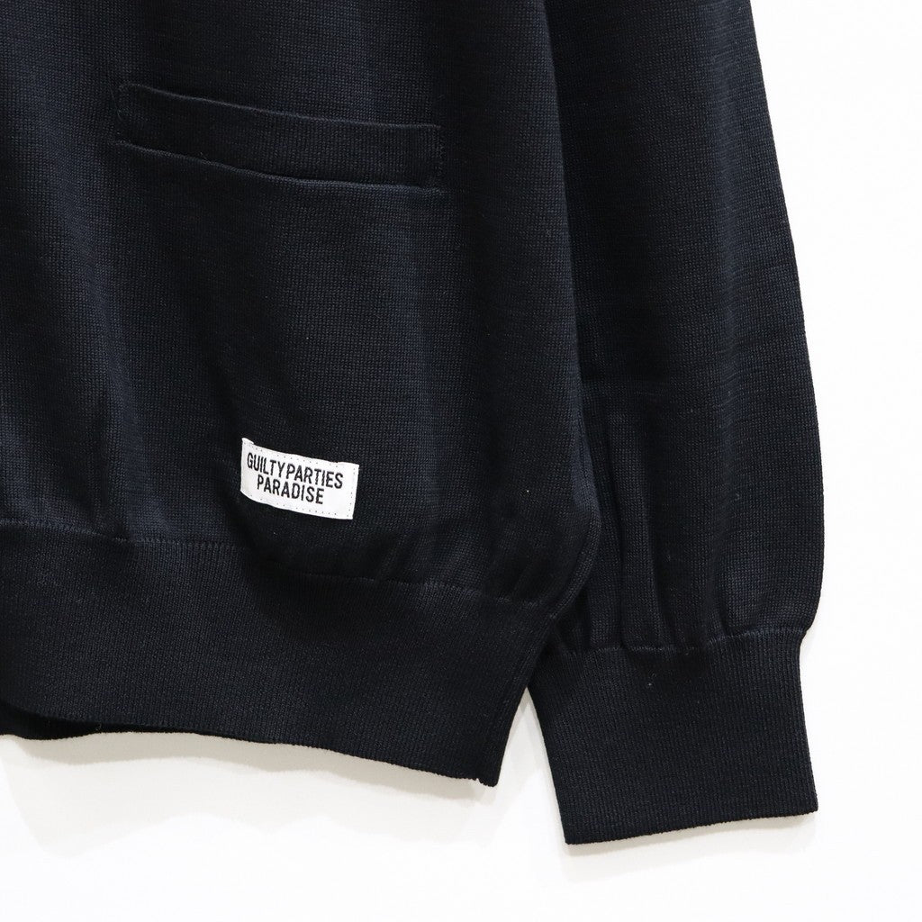 棉質針織開襟衫（2 型）#黑色 [25SSE-WMK-KN04]