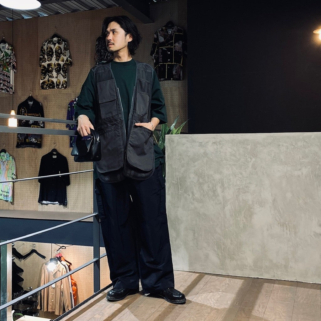 RE-NYLON WIDE CARGO TROUSERS #NAVY [FSU03241U0004]