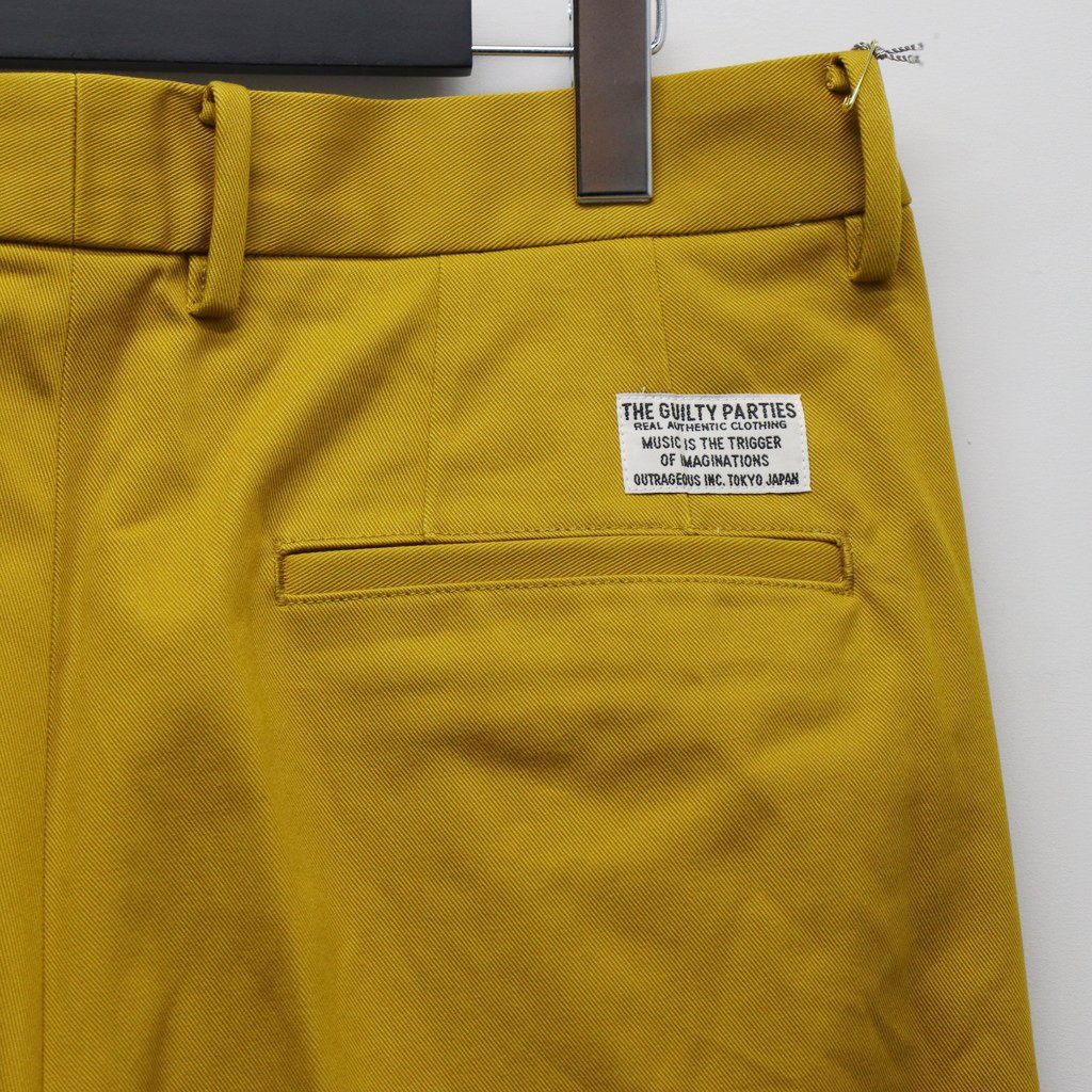 DOUBLE PLEATED CHINO TROUSERS ( TYPE-1 ) #YELLOW [25FW-WMP-PT01]