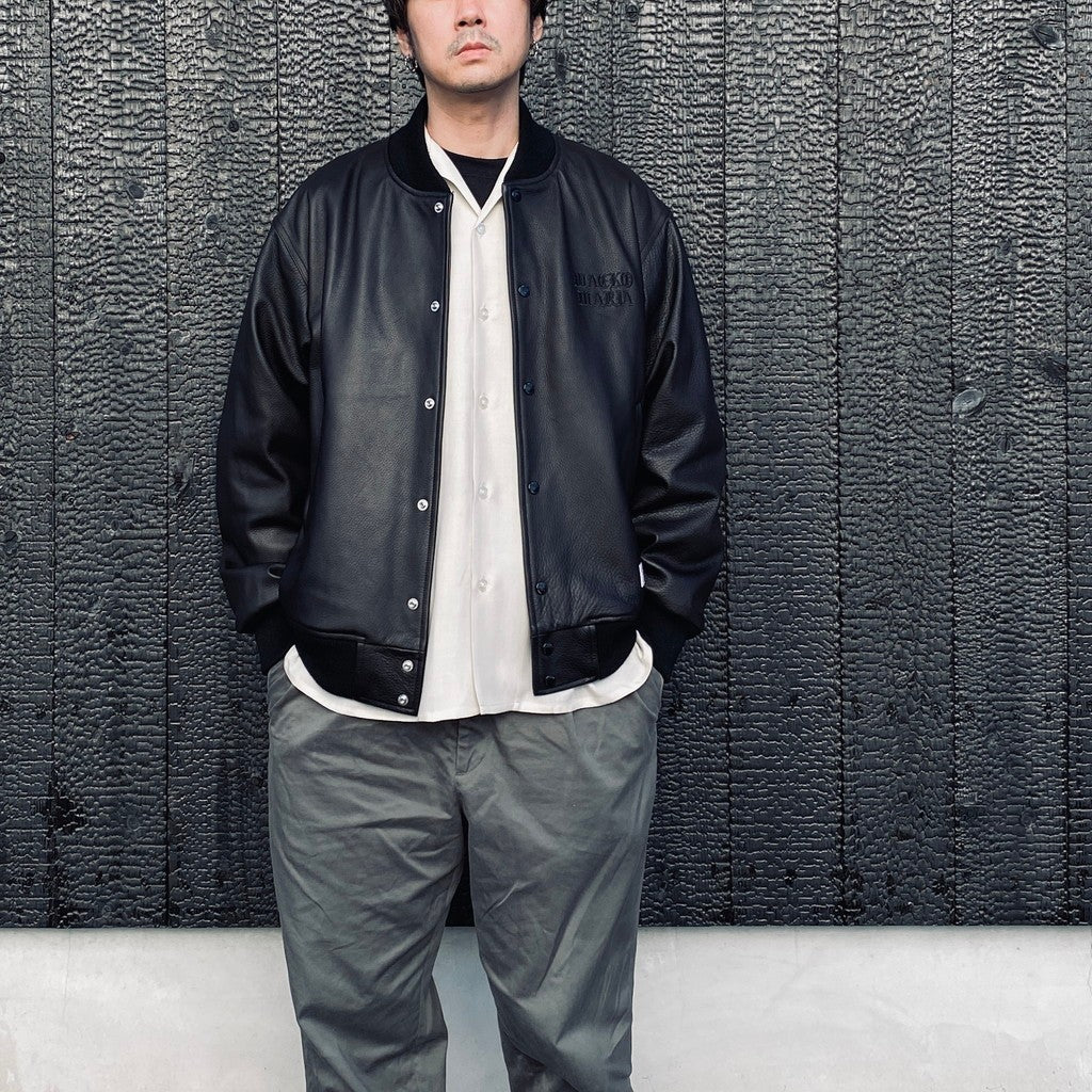 LEATHER VARSITY JACKET ( TYPE-2 ) #BLACK [26SSE-WMO-BL02]