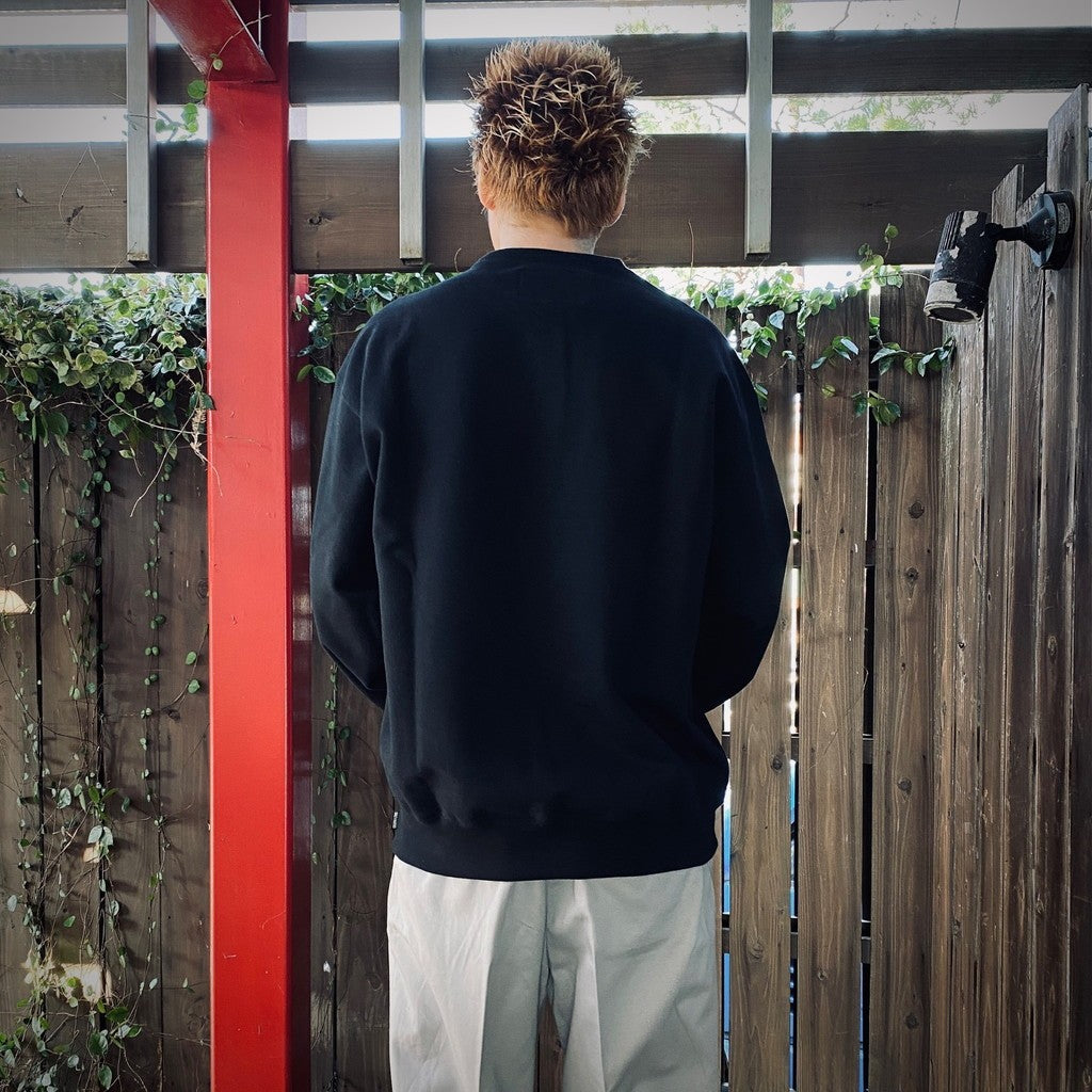 HEAVY WEIGHT CREW NECK SWEAT SHIRT ( TYPE-5 ) #BLACK [25SS-WMC-SS17]