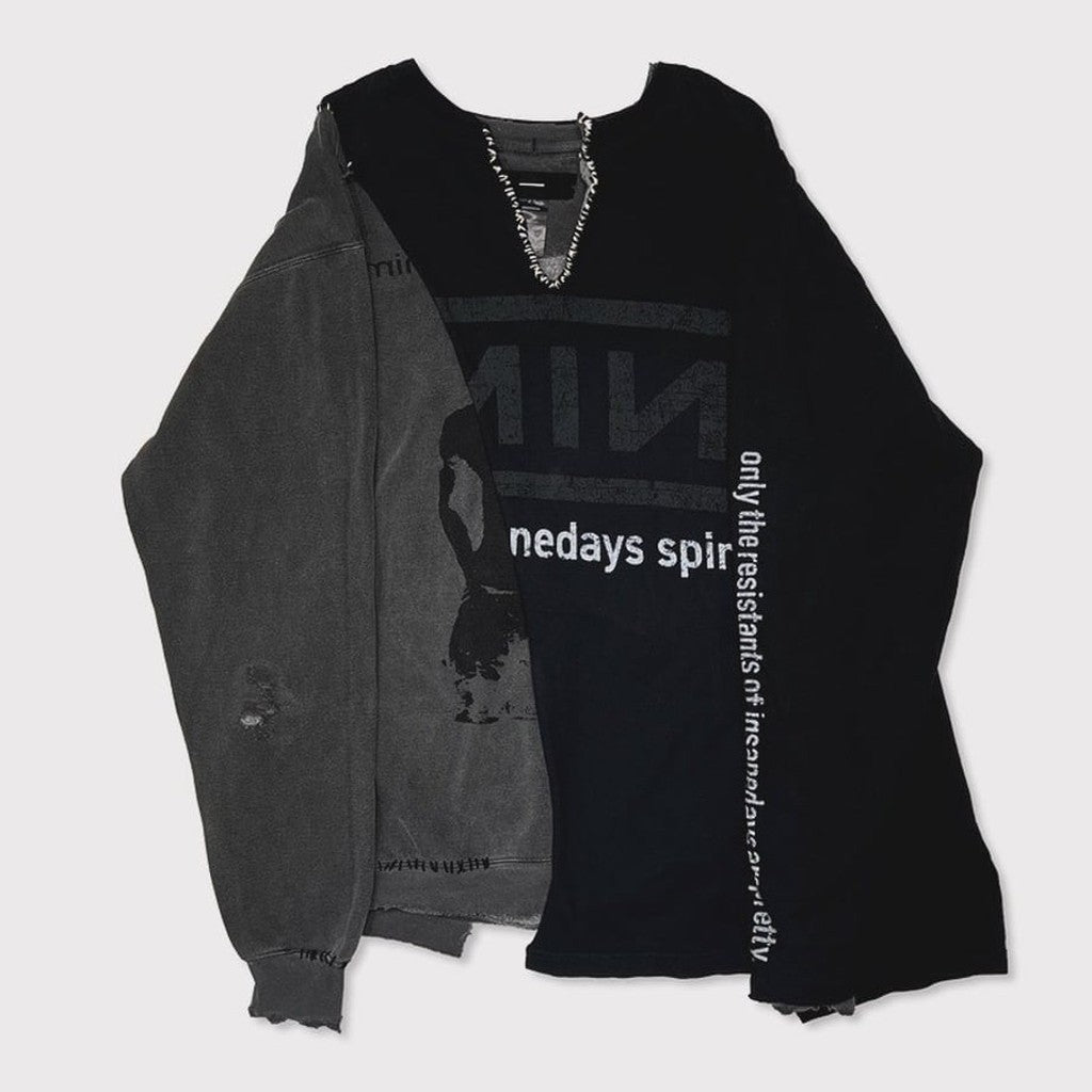 Bootleg Layered Crew Sweat (A MAN'S SHADOW) #AGED BLACK [M-P2-BG3]
